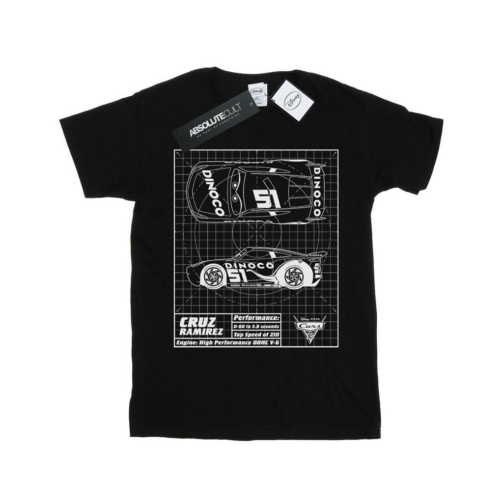Disney Girls Cars Cruz Ramirez Blueprint Cotton T-Shirt