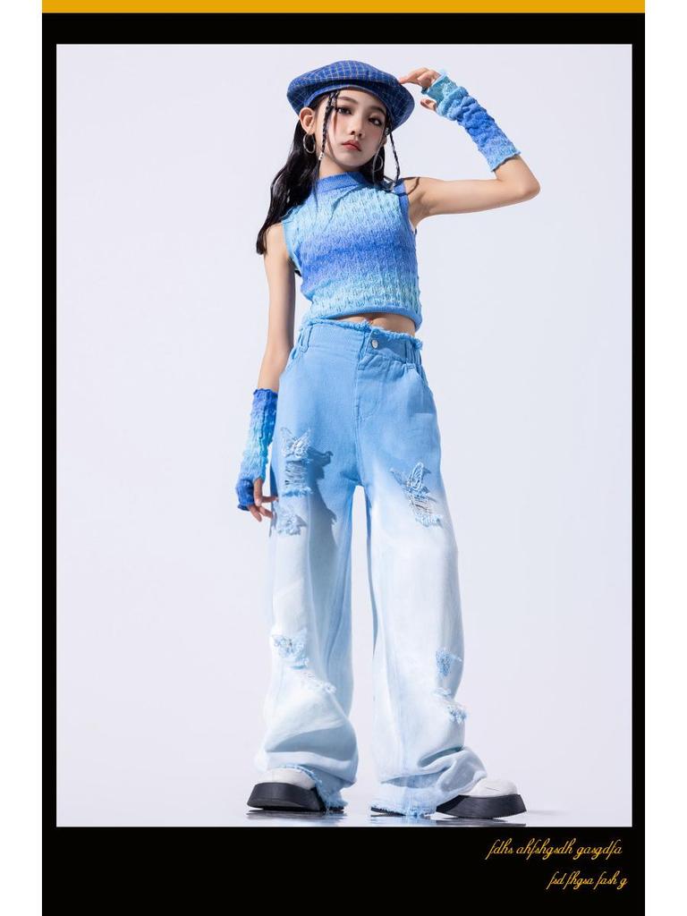 Trendy Jazz Dance Costume for Girls - Stylish Hip-Hop Performance Outfit