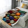 Colorful Stone Pattern Microfiber Flannel Cover Blanket Bedroom Living Room Sofa Soft And Comfortable Home Decoration