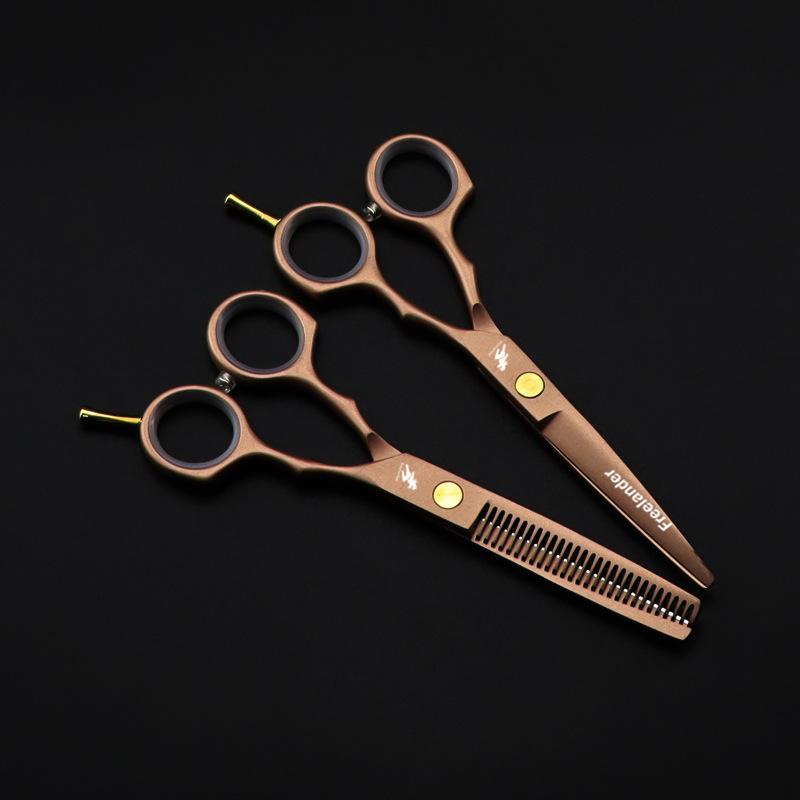 5.5 Inch Local Tyrant Gold Freelancer Symmetrical Handle, Hair Scissors, Hair Scissors, Flat Scissors, Bangs, Tooth Scissors, Thin Scissors