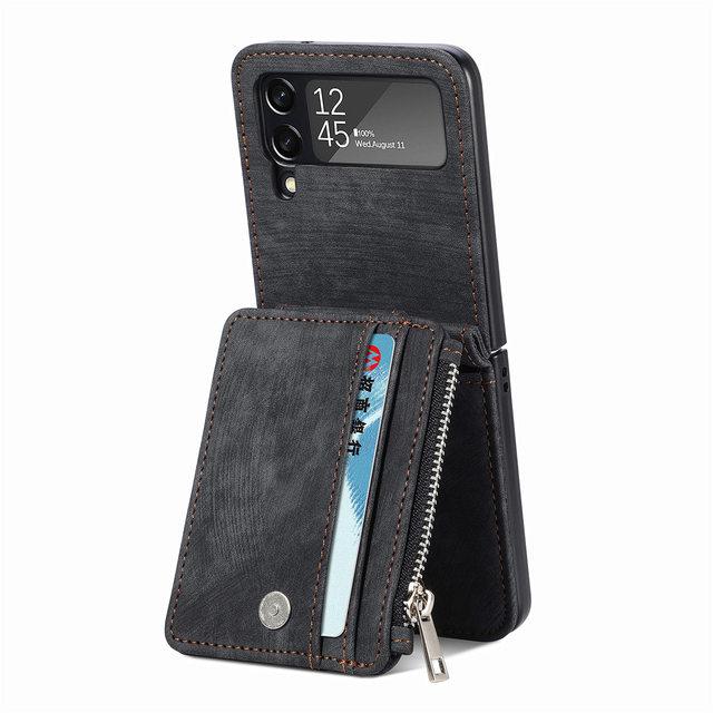 Anti -Dust Business Leather Protective Case For Samsung Galaxy Z Flip4 Flip 4 Flip3 5g Flip 3 Card Holder Wallet Bag Cases