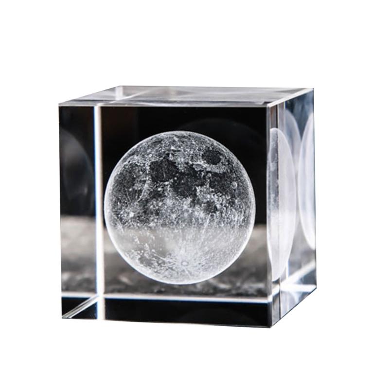 

3D Square Crystal Engraved Glass Globe Home Decorations Craft Ornaments Creative Birthday Present