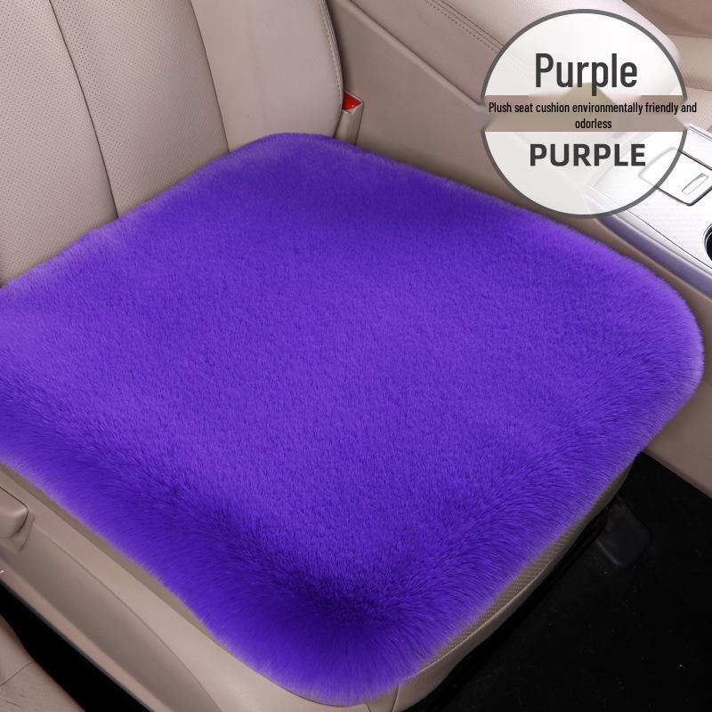 Winter Plush Car Seat Cushion Set: Thick Short Pile, Wool, Rabbit Hair, Non-Slip, 3-Piece