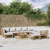 VidaXL Garden Lounge Set 11 Pcs with Light Grey Cushions Bamboo, Lounge Set, Outdoor Lounge Set 3155097