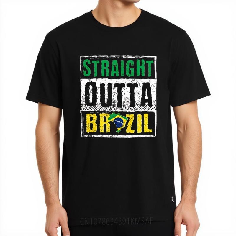 Mens Unisex Comfort Tshirt Plus Size summer For man tshirt Straight Outta Brazil Short Sleeve Travel ONeck Teeshirt