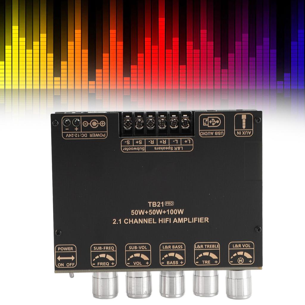 5.2 Power Amplifier Board, Stereo Receiver with AM Interference Rejection, USB Input for 4-8 Ohm Passive S ers 12-24V