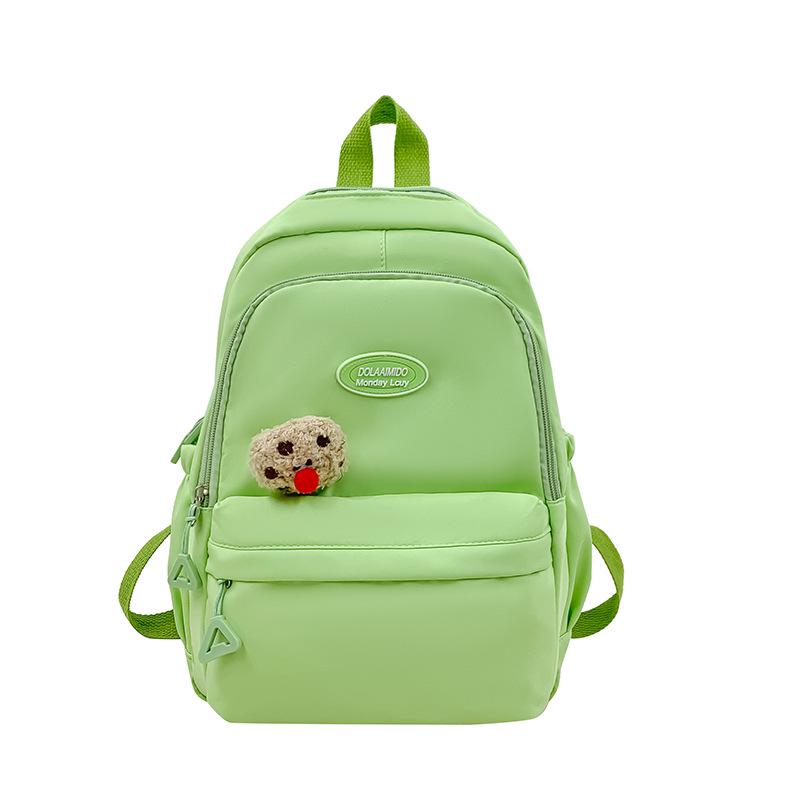 

2025 Cute Soft Backpack for High Schoolers: Large Capacity, Simple Style No Pendant зелёный