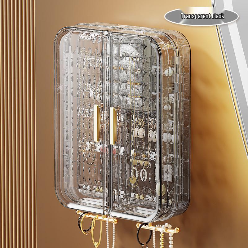 Wall-Mounted Large Jewelry Organizer: Stud Earrings, Necklace Display & Storage Box