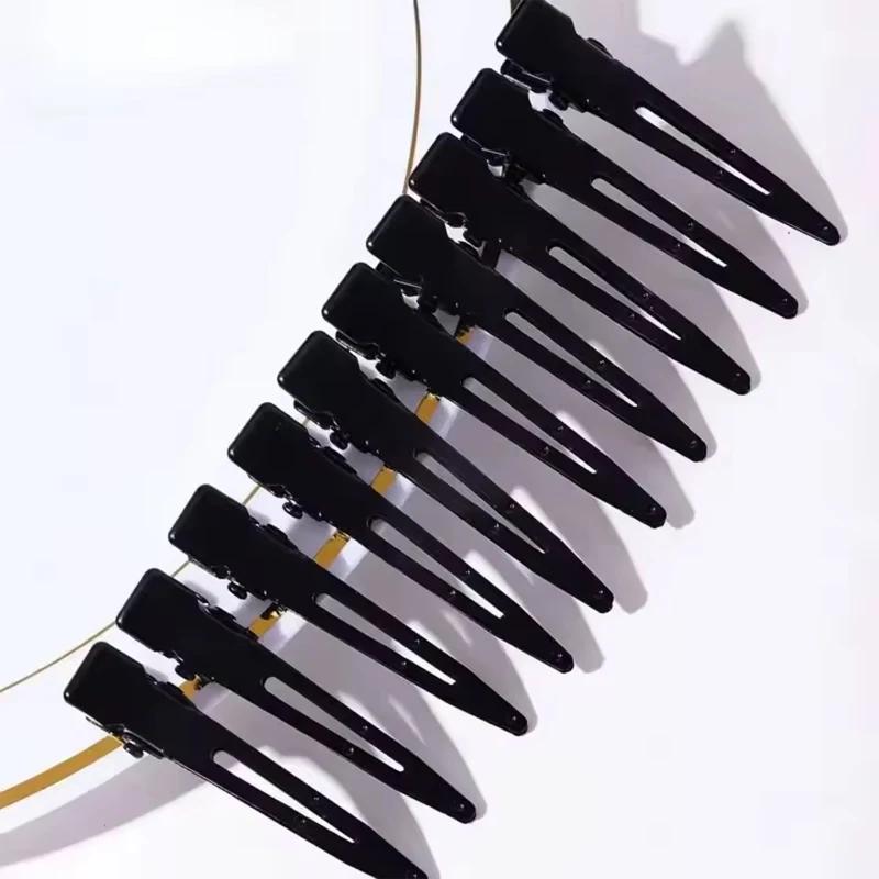10PCS Black Duckbill Hair Clips Nonslip Alligator Hair Clips Barber Salon Styling Dying Hair Accessories