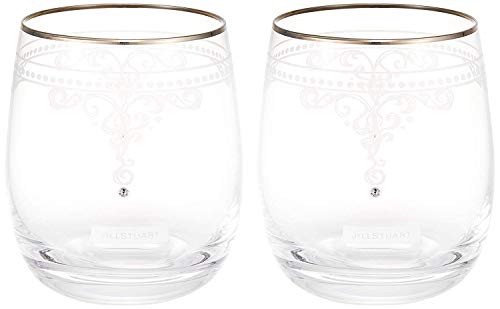 JILL STUART Paar Gläser, 250cc, Klar, Set mit 2 Stück, Stilvolle und Niedliche Becher, Hochzeitsgeschenk, Hergestellt in Japan, In Geschenkbox und Geschenkpapier verpackt, GW4132-42182