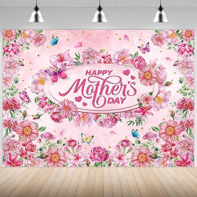 Temu Flowers Mother's Day Party Celebration Decorative Background Cloth Courtyard Decoration