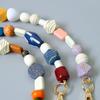Nowa torebka damska akcesoria kolorowe drewniane koraliki z żywicy część ręcznie wykonana opaska na nadgarstek etui na telefon pasek kobiety wymiana torby łańcuszek z uchwytem