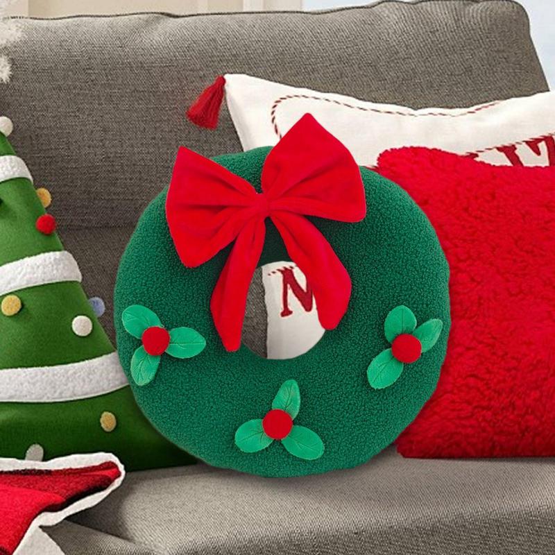 Winter Throw Pillows Christmas Throw Pillow Snowflake Shaped Pillow Wreath Christmas Pillow Cute Christmas Decor For Sofa Chair