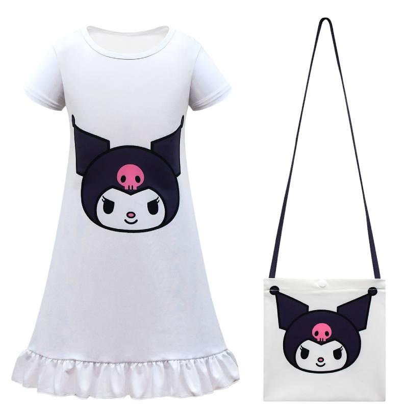 Children's Kurumi Dress European And American Style White Color Polyester Milk Silk Fabric