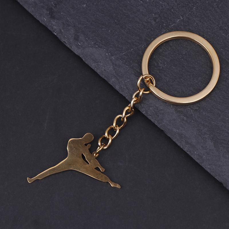 

Брелки для ключей с высоким ударом тхэквондо для мужчин из титановой стали, спортивные подвески для каратэ, джиу-джитсу, ювелирные изделия для мужчин, подарки для спортзала для мальчиков GD2