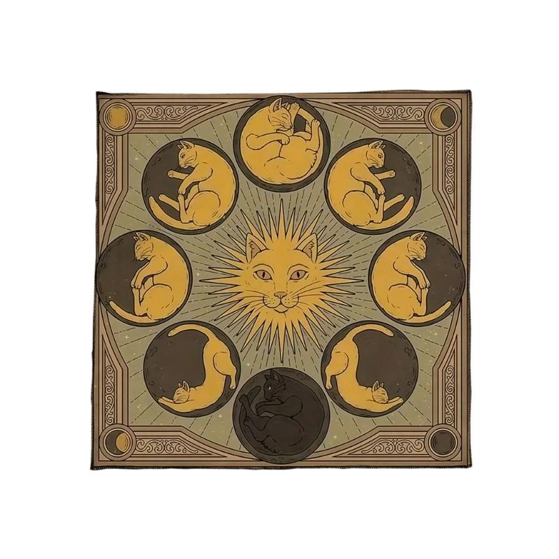 

Soft Velvets Tarots Tablecloth With Vibrants Designs For Board Game And Parties 50x50cm 60x60 75x75cm 50x50cm
