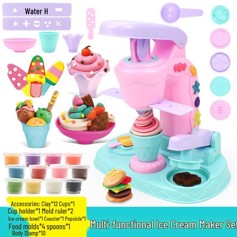 Kids  Ice Cream Clay Machine: DIY Play-Doh Molds Set for Boys & Girls
