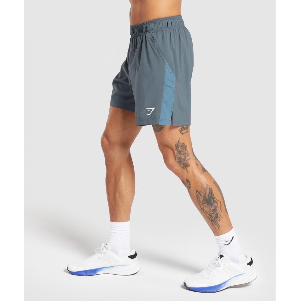 Gymshark Sport 7  Shorts Titanium Blue Faded Blue A3a1q Ucmy