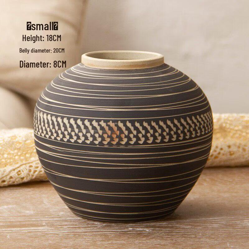Handmade Carved Ceramic Flower Vase