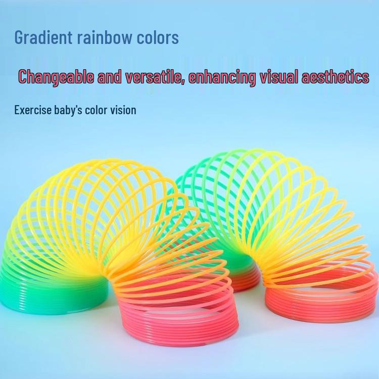 Large Colorful Magic Rainbow Spring Ring: Educational Toy for Kids & Adults