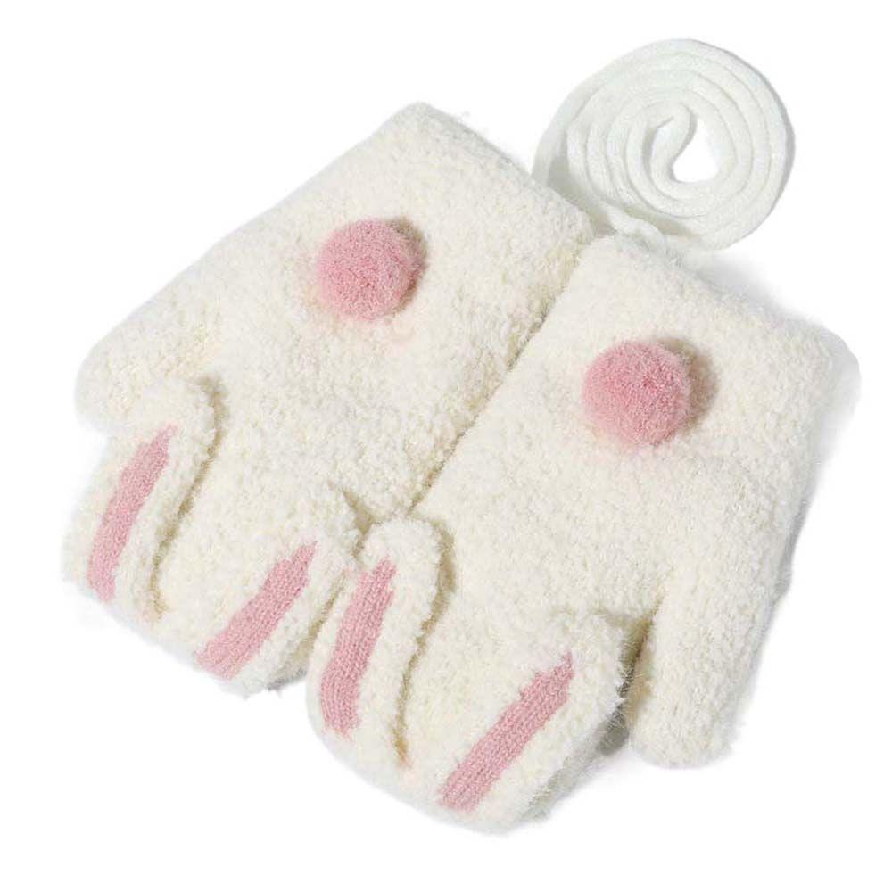 Gloves For Toddler Baby Thick Kids Gloves Full Finger Mittens Children Gloves Hanging Neck Gloves