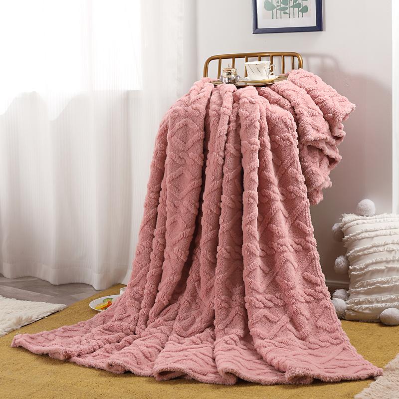 Soft Woolen Blanket for Bedding and Sofa, Warm Lamb Velvet Flannel Cover Blanket for Office, Air Conditioning Nap Quilt