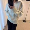 2024 Autumn/Winter Women's Korean Style Ribbed Knit Pullover Sweater - Round Neck, Loose Fit, Versatile Outerwear.