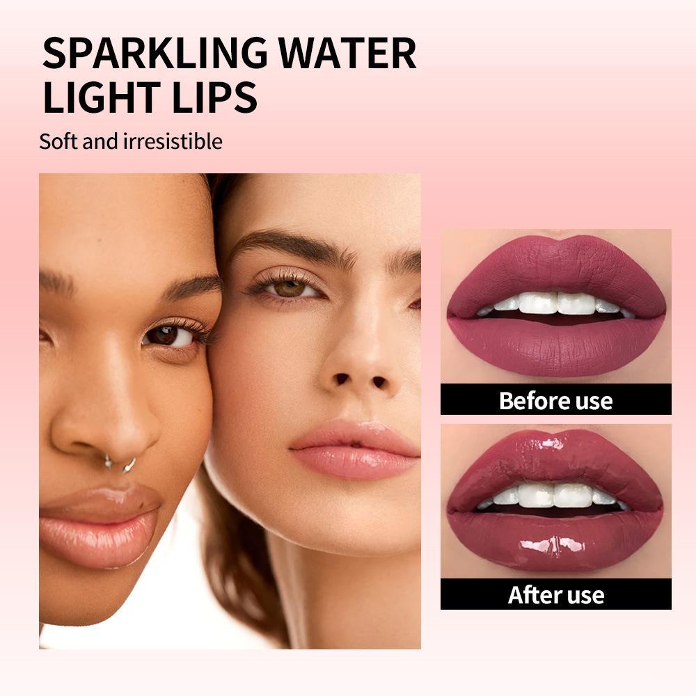 JULYSTAR Juice Lipgloss Natural Long-Lasting Moisturizing Mirror Lip Oil Fruit Flavored Plumping Water Glossy Tinted Liquid Lipstick Makeup 5ml