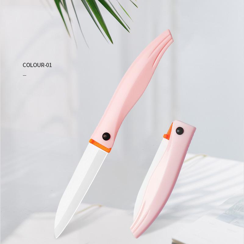 Tragbares Mini-Klappmesser, Keramik-Schälmesser, Obstmesser, tragbarer Schlafsaal, niedliches tragbares Schneidemesser, Küchenzubehör, Werkzeuge