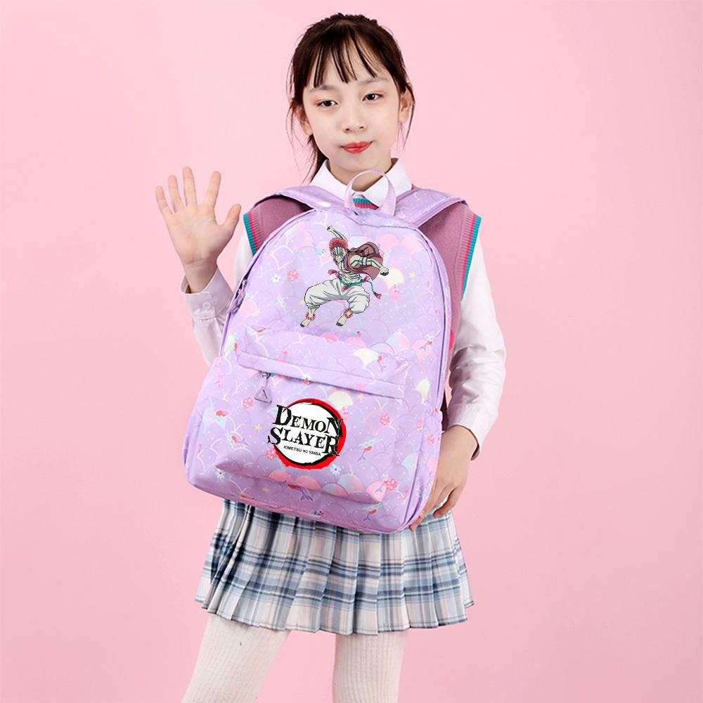3Pcs/set Anime Demon Slayer Printed Backpack Handbag Pencil Case for Teenger Student Bookbag Women Large Capacity Waterproof Travel Bag Mochila