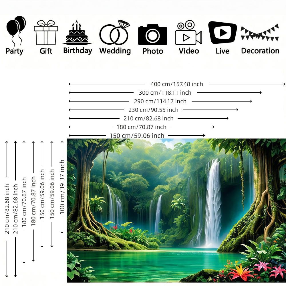 1pc Jungle Oasis Background Banner Suitable for Wall Decoration Anniversary Garden Party Photography Props