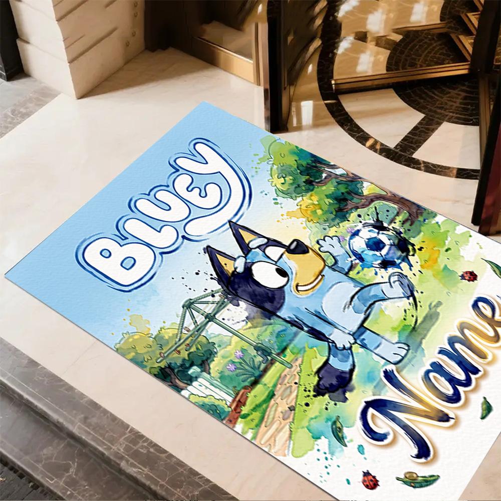 Winter Sports Fun Customizable Name Floor Mat Perfect for Hallway Decorate room Playrooms Balcony Antislip Carpet Anime Office Decor Gift for Festival