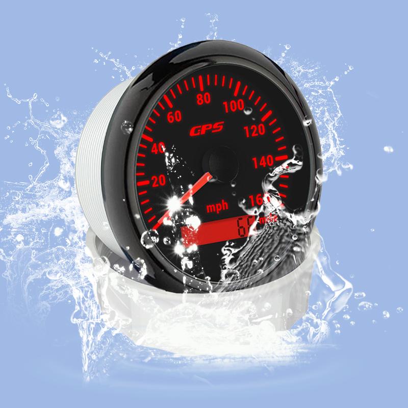 ELING 6 Gauge Set 85mm 200km/h 160MPH GPS Speedometer Tachometer 52mm 0-120℃ Water Temp Oil Pressure Fuel Level Voltmeter 12V