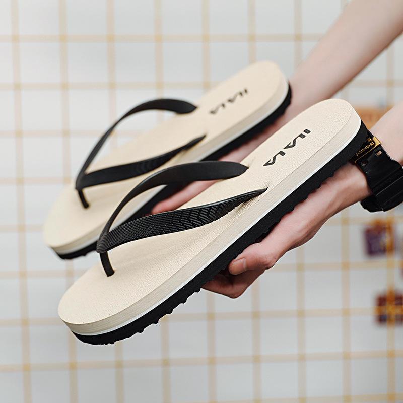 

New men s flip-flops 2025 men s foot-pinching cool slippers summer wear non-slip men s slippers beach Korean version 39 хаки