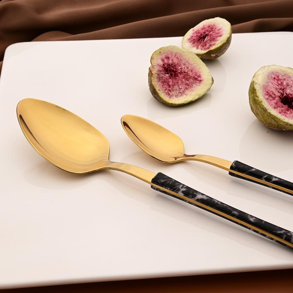 Jankng 20Pcs Imitation Wood Handle Cutlery Set Knife Fork Spoon Dinnerware Set Western Kitchen Stainless Steel Tableware Set