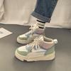 High-Top Board Shoe Women's  Autumn and Winter New Rubber Soft Bottom Leather Color Matching Fashion Women's Casual Sneaker Mixed Batch