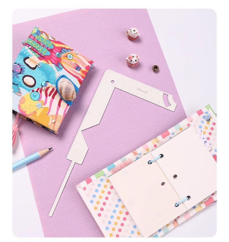 Multifunctional Metal Book Positioning Ruler for DIY Album Covers