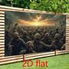 One 2D flat banner, with a zombie-themed background, suitable for Halloween celebration events