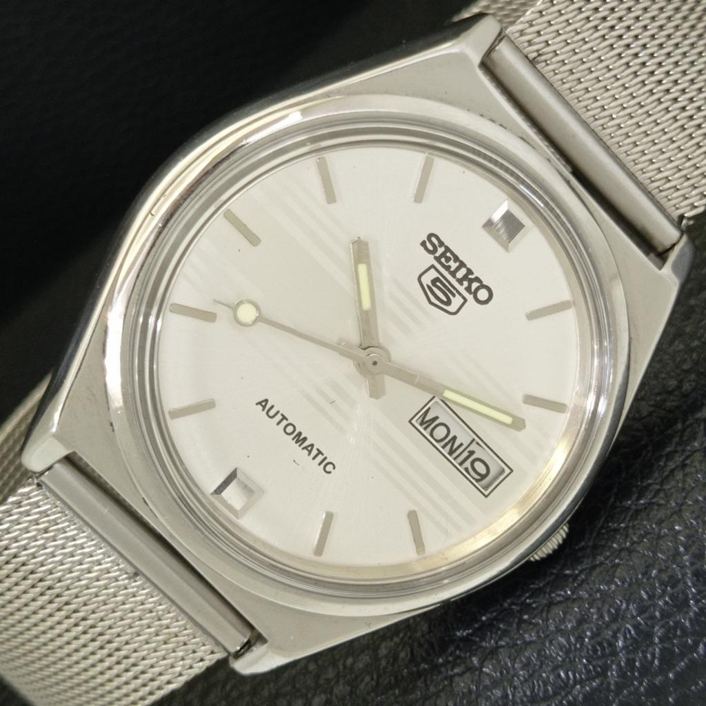 SEIKO 5 AUTOMATIC VINTAGE 6309A JAPAN MENS SILVER COLOR DIAL WATCH a701204-5 R206a-a701204