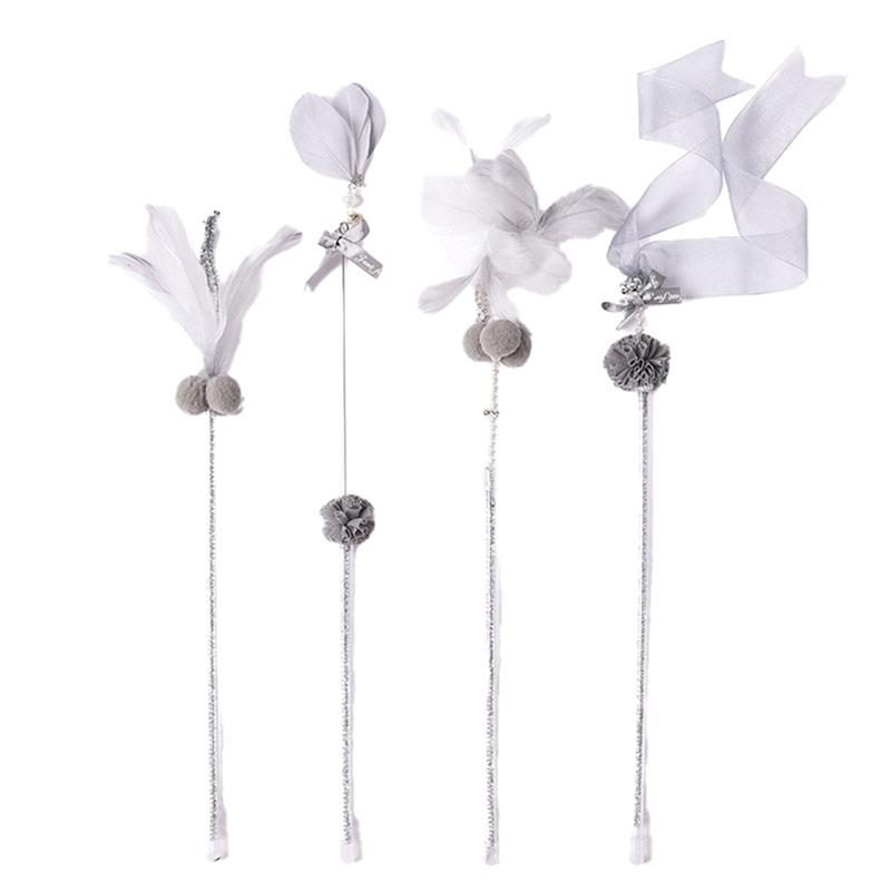 Good-Pet Cat Cat Teasing Stick Fairy Tale Cat Stick Ribbon Bite Cat Stick Bell Set Cat