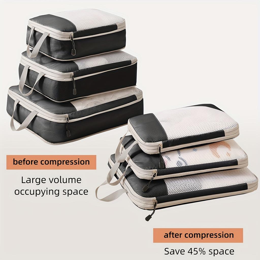 3-piece Travel Compression Storage Bag, a Must-have for Organizing Luggage and a Portable Compression Pack.