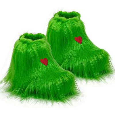 Copripiedi in Pelliccia Verde Grinch: Decorazioni di Natale e Accessori per Maschere
