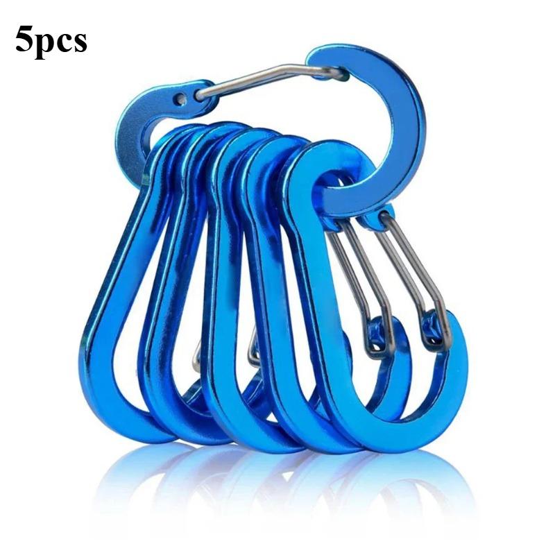 

Multi Colored Aluminum Alloy Keychain Outdoor Backpack Camping Multi Tool Fishing Hiking Hook Buckle Multi-functional Hook 5pcs синий