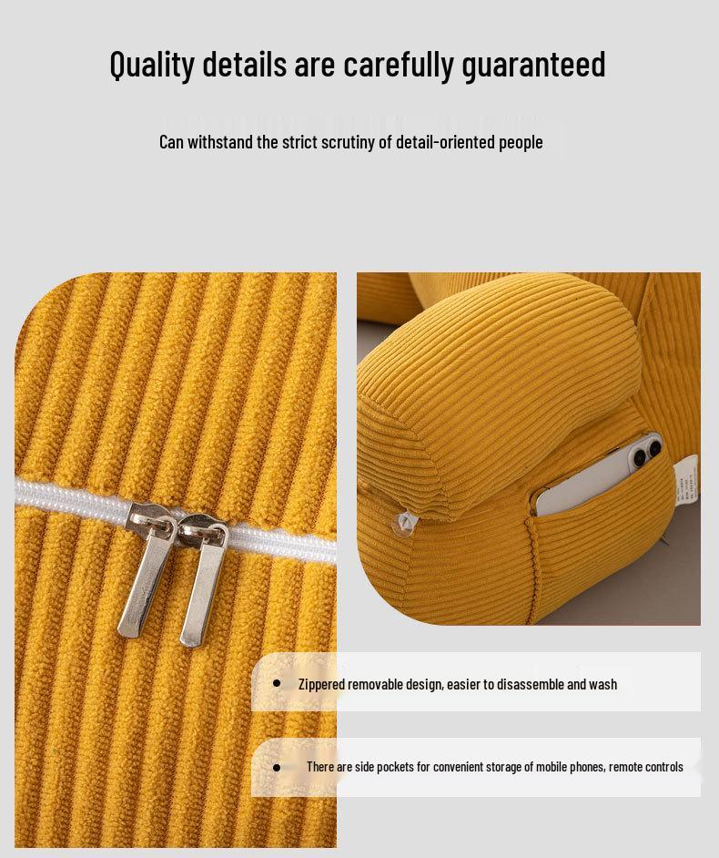 Corduroy Headboard Cushion: Soft Upholstered Lumbar Support & Neck Protection Pillow for Reading in Bed or Dorm