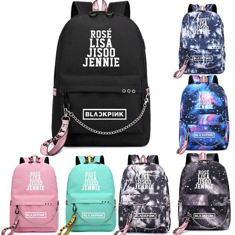 Blackpink Women Girl Men Boy Galaxy Schoolbag Student Backpack Travel Bags