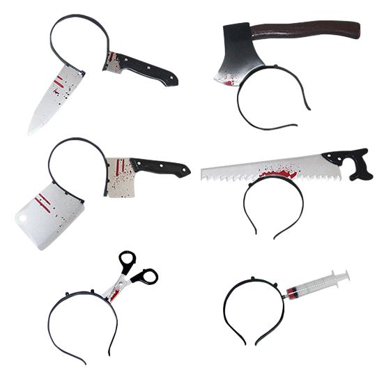Bleeding Knife Elastic Horror Headband Plastic Head Hoop Accessory Funny Prop Party Favors