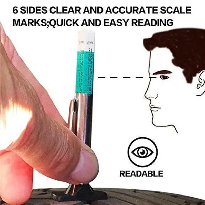 Car Tyre Tire Depth Gauge Meter Digital Measuring Pen Auto Thickness Pattern Ruler 25MM Universal Tread Mark Measuring Tool