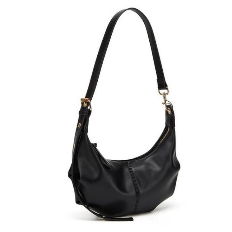 Women's Soft Leather Crescent Shoulder Bag Fashion Hobo Bag Large Capacity Crossbody Bag for Daily Commuting Shopping Travel