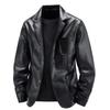 Leather jacket spring and autumn suit men's leather jacket slim-fitting thin casual small suit jacket trendy