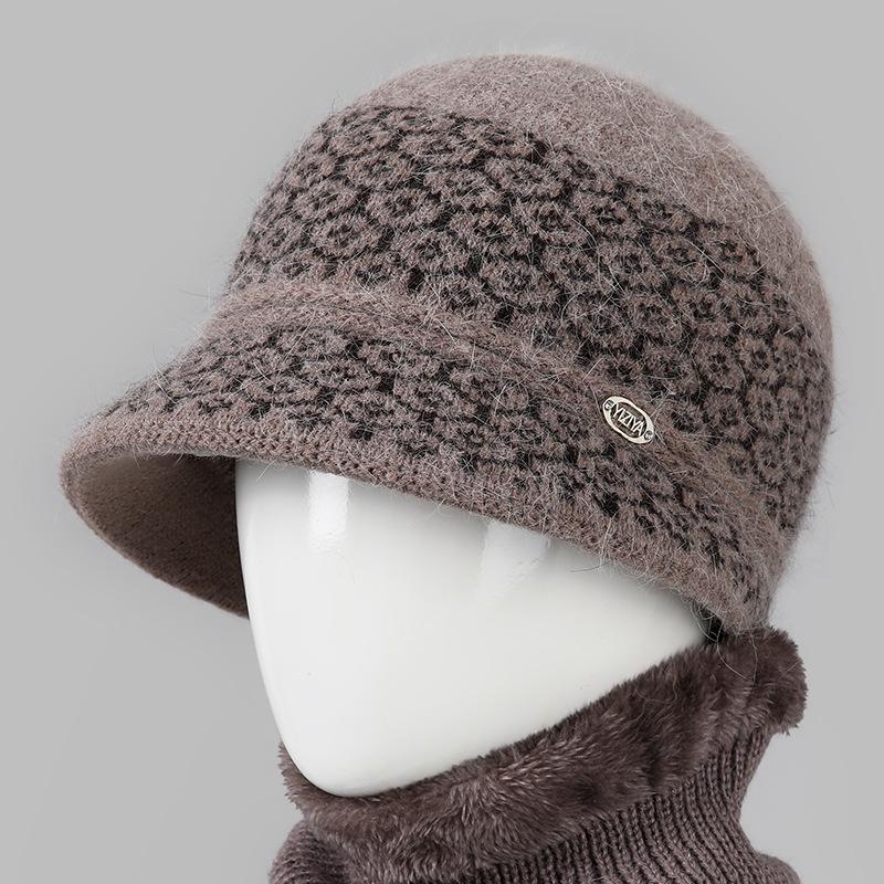 In the Elderly Hat Female Winter Mother Bucket Hat Wool Hat Old Lady Elegant Foreign Style Thickened Warm Basin Hat